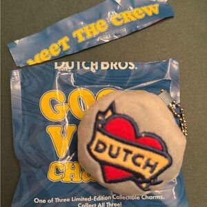 Dutch Bros Heart Charm Keychain Limited Edition